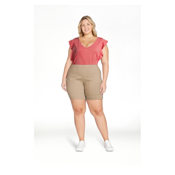 Just My Size Women’s Plus Size Brownstone 2 Pocket Shorts Size 3X - Picture 4 of 10